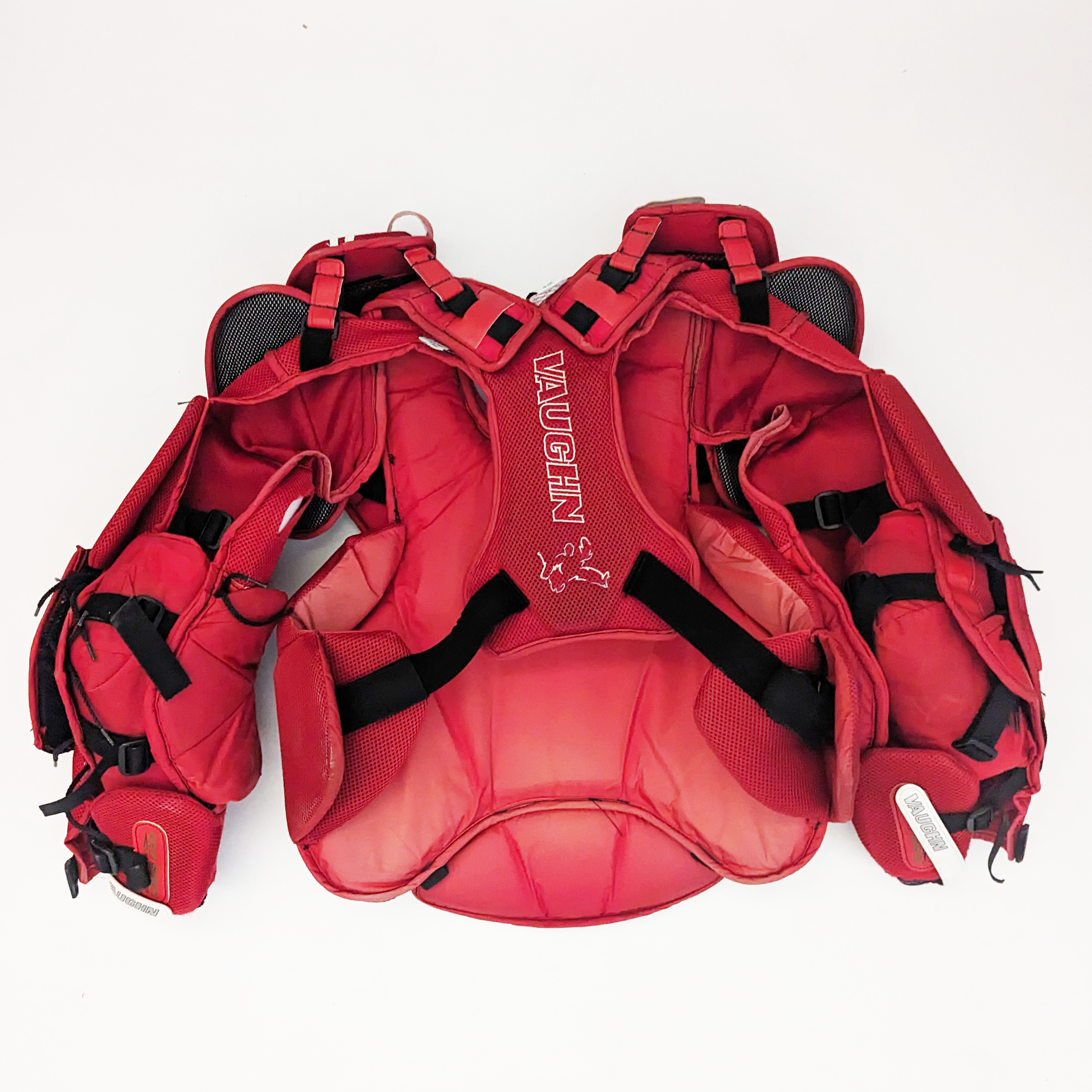 Vaughn VE8 - Plastron de gardien de but Pro Stock d'occasion (rouge)